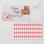 ウッドランドおむつラッフルチケットベビーシャワー プレイスカード (正面/裏面)