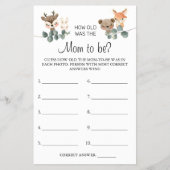 ウッドランドお母さんのシャワーゲームカードは何歳だったか推測 チラシ (正面)