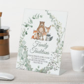 ウッドランドお気に入りのアニマル家族の伝統ゲーム 台座サイン (インサイチュ)