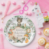 ウッドランドお洒落の緑の動物の赤ちゃんシャワー ペーパープレート (パーティー)