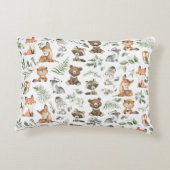 ウッドランドお洒落アニマルズセージ緑子供部屋 アクセントクッション (裏面)