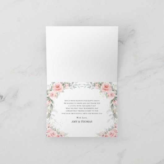 ウッドランドお洒落アニマルズソフト赤面フローラベビー サンキューカード (内部)