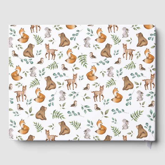 ウッドランドお洒落アニマルズフォレストファブルベビー ゲストブック (裏面)