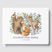 ウッドランドお洒落アニマルズフォレストファブルベビー ゲストブック (正面)