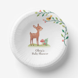 ウッドランドお洒落アニマルズベビーシャワー ペーパーボウル