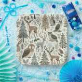 ウッドランドお洒落アニマルズホリデー紙プレート ペーパープレート (パーティー)