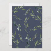 ウッドランドお洒落アニマルズ緑のベビーシャワー サンキューカード (裏面)