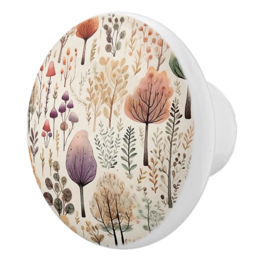 ウッドランドお洒落ウォーターカラーフォレスト セラミックノブ (右)