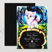 ウッドランドお洒落ウルフベビーシャワー 招待状 (正面/裏面)