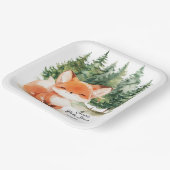 ウッドランドお洒落キツネベビーシャワー ペーパープレート (傾斜あり)