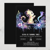 ウッドランドお洒落タイガー誕生日 招待状 (正面/裏面)