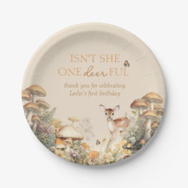 ウッドランドお洒落ディアファースト誕生日 ペーパープレート
