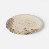 ウッドランドお洒落ディアファースト誕生日 ペーパープレート (アングル)