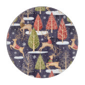 ウッドランドお洒落トナカイの冬 カッティングボード (正面)