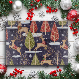 ウッドランドお洒落トナカイの冬 カッティングボード