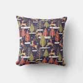 ウッドランドお洒落トナカイの冬 クッション (正面)