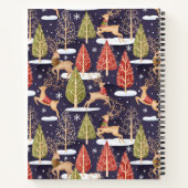 ウッドランドお洒落トナカイの冬 ノートブック (裏面)