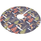 ウッドランドお洒落トナカイの冬 ブラッシュドポリエステルツリースカート (アングル)