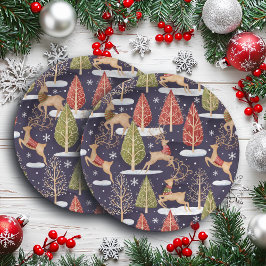 ウッドランドお洒落トナカイの冬 ペーパープレート