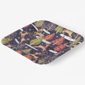 ウッドランドお洒落トナカイの冬 ペーパープレート (傾斜あり)