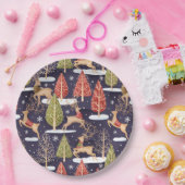 ウッドランドお洒落トナカイの冬 ペーパープレート (パーティー)