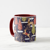 ウッドランドお洒落トナカイの冬 マグカップ (正面左)