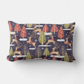 ウッドランドお洒落トナカイの冬 ランバークッション (正面)