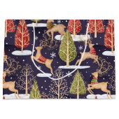 ウッドランドお洒落トナカイの冬 ラージペーパーバッグ (正面)