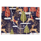 ウッドランドお洒落トナカイの冬 ラージペーパーバッグ (裏面)