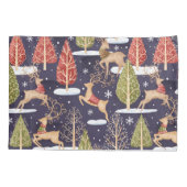 ウッドランドお洒落トナカイの冬 枕カバー (裏面)