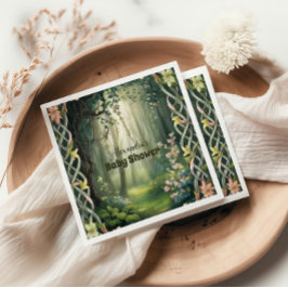 ウッドランドお洒落フォレストの赤ちゃんシャワー スタンダードカクテルナプキン