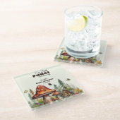 ウッドランドお洒落フォレストマッシュルームの赤ちゃんシャワー ガラスコースター (アングル)