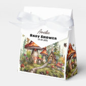 ウッドランドお洒落フォレストマッシュルームの赤ちゃんシャワー フェイバーボックス (正面サイド)