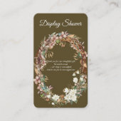 ウッドランドお洒落フローラフォトベビーシャワー エンクロージャーカード (正面)