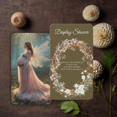 ウッドランドお洒落フローラフォトベビーシャワー エンクロージャーカード