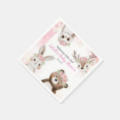 ウッドランドお洒落フローラボホベイビーガールシャワー スタンダードカクテルナプキン (角)