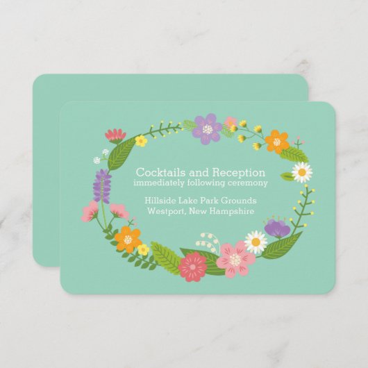 ウッドランドお洒落フローラリースミントインサート エンクロージャーカード (正面/裏面)