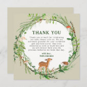ウッドランドお洒落リースベビーシャワー サンキューカード (正面/裏面)