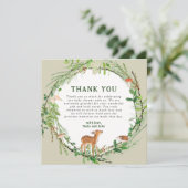 ウッドランドお洒落リースベビーシャワー サンキューカード (スタンド正面)