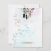 ウッドランドお洒落ワイルドフラワー牧草地スクリプト 出欠カード (裏面)