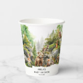 ウッドランドお洒落動物赤ちゃんシャワー紙カップ 紙コップ (裏面)