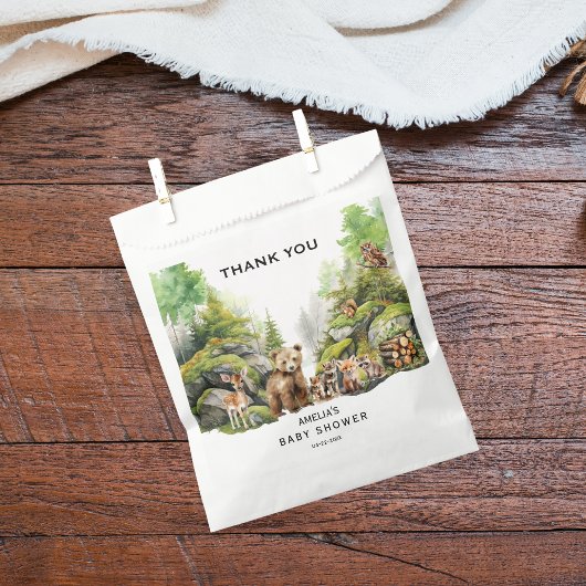 ウッドランドお洒落森林動物の赤ちゃんシャワー フェイバーバッグ