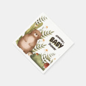 ウッドランドかわいいクマお洒落ナプキンベイビーシャワー スタンダードカクテルナプキン (角)