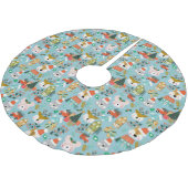 ウッドランドかわいいサンタ動物 ブラッシュドポリエステルツリースカート (アングル)