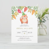 ウッドランドかわいいベビーキツネベビーシャワー 招待状 (スタンド正面)