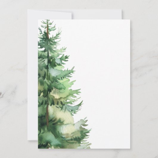 ウッドランドかわいい動物のシマウマ赤ちゃんシャワー 招待状 (裏面)