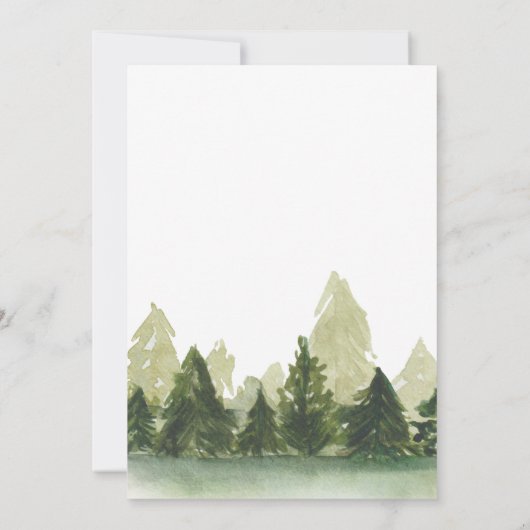 ウッドランドかわいい動物の山の森の赤ちゃんシャワー私 招待状 (裏面)