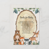 ウッドランドかわいい動物の本リクエスト赤ちゃんシャワー エンクロージャーカード (正面/裏面)