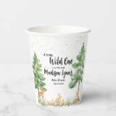 ウッドランドかわいい動物の鹿の赤ちゃんシャワー 紙コップ (裏面)