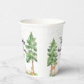 ウッドランドかわいい動物の鹿の赤ちゃんシャワー 紙コップ (右)